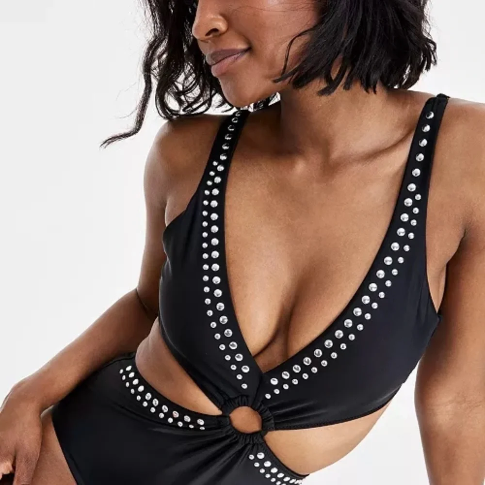 - NWT Bar III Women's Tell Me About It Stud One-Piece Swimsuit Medium